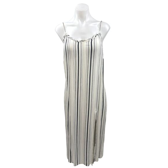 Muche Et Muchette White Stripe Chain Strap Cami Camisole Midi Shift Tank Dress S - Picture 1 of 5